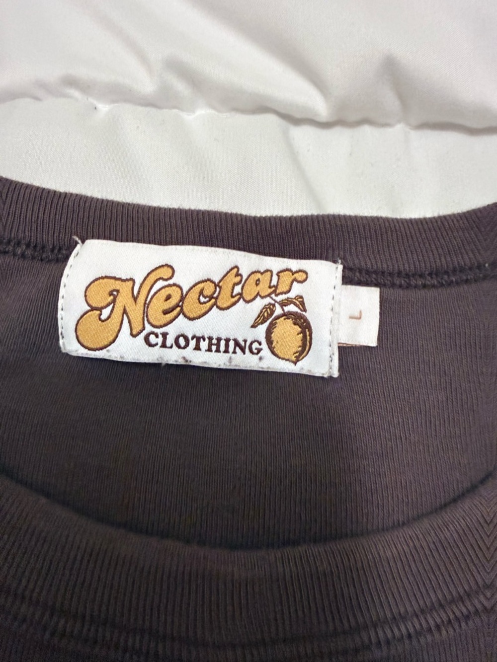 Nectar Clothing Logo Tee in Charcoal with Mustard Label